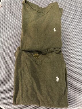 Polo by Ralph Lauren 2-puece Long-Sleeve Crewneck and V-Neck tee shirt